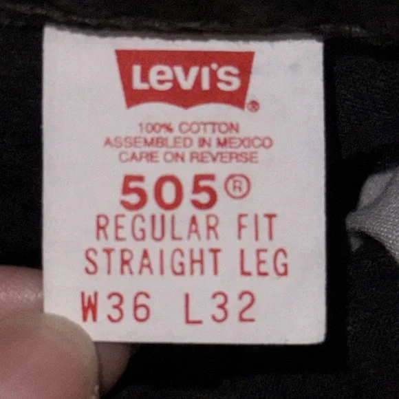 Levi’s 505 Vintage 1998 Black Wash Jeans SZ 36/32